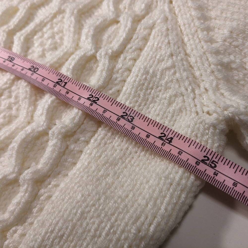 SOLD -🍦 Handmade Fisherman Style Cable Knit Button up V Neck Cardigan, XS-XXL - Picture 12 of 16